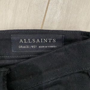 27” All Saints black denim Grace cigarette pants
